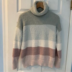 Pink Republic Women’s Medium Turtleneck Sweater Cozy Pullover Green to Pink